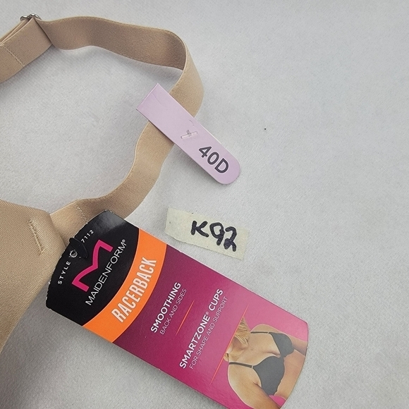 NWT Maidenform Racerback smoothing back Smartzone cups tan bra - Picture 7 of 7